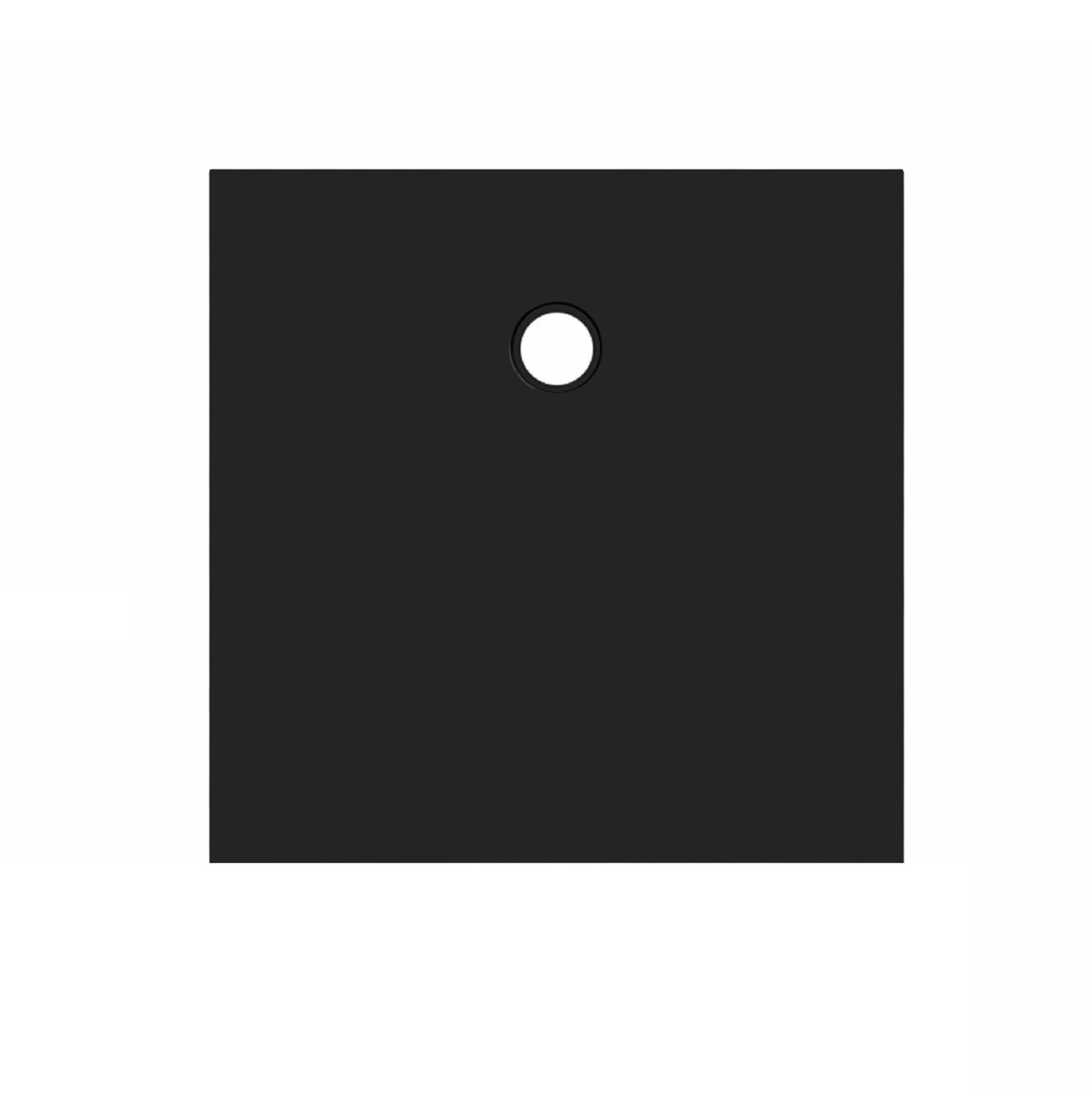 Receveur 90x90x2.2cm Extra-plat en Polybéton Noir Mat Effet Soft-touch - Redécoupable - NELSON