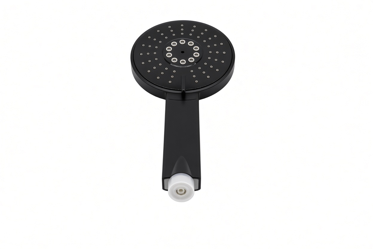 Douchette à main ronde - noir mat - 2 jets - 25 × 5,5 × 3 cm