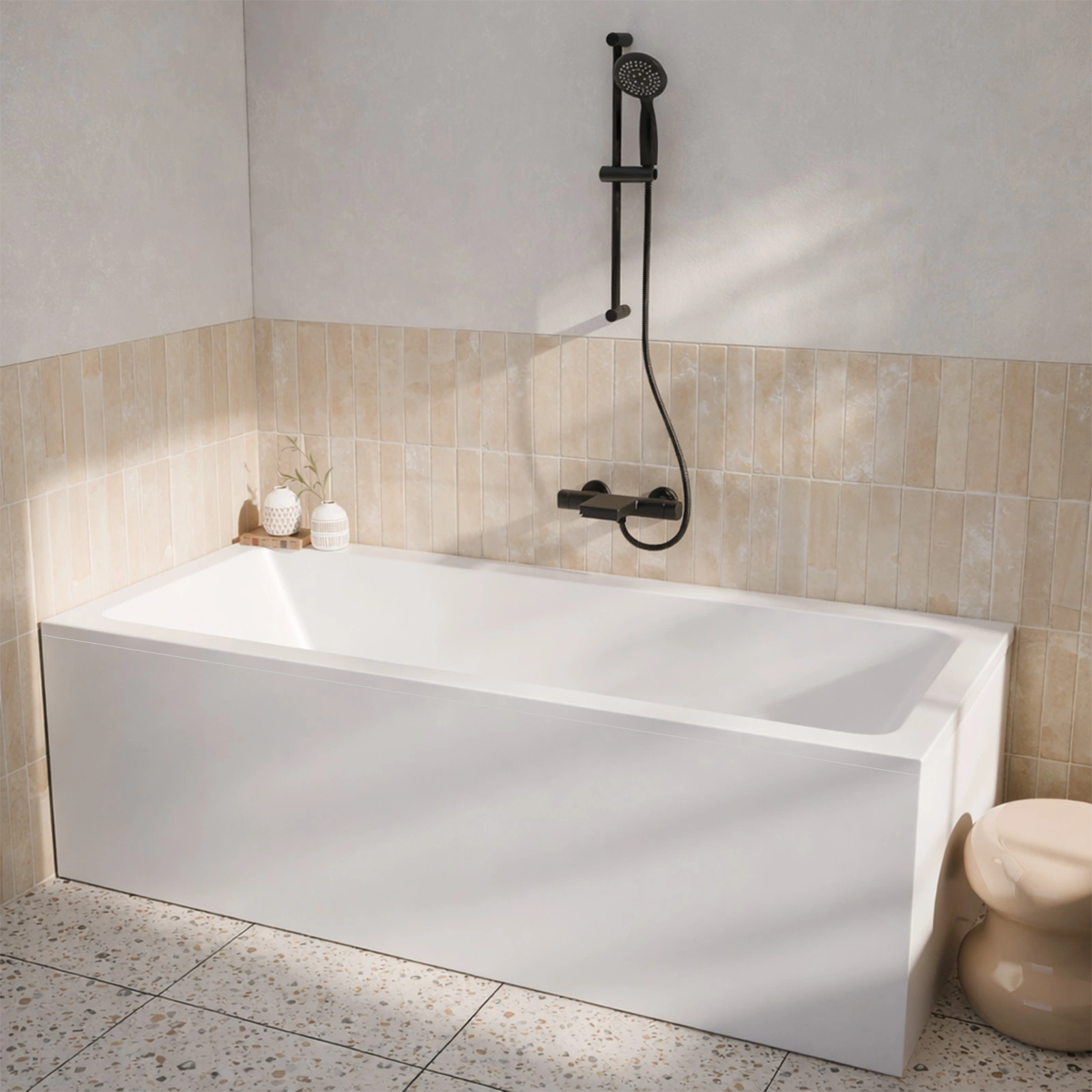 Tablier de Baignoire Blanc Mat 180x50x2.5 cm - 100% Acrylique
