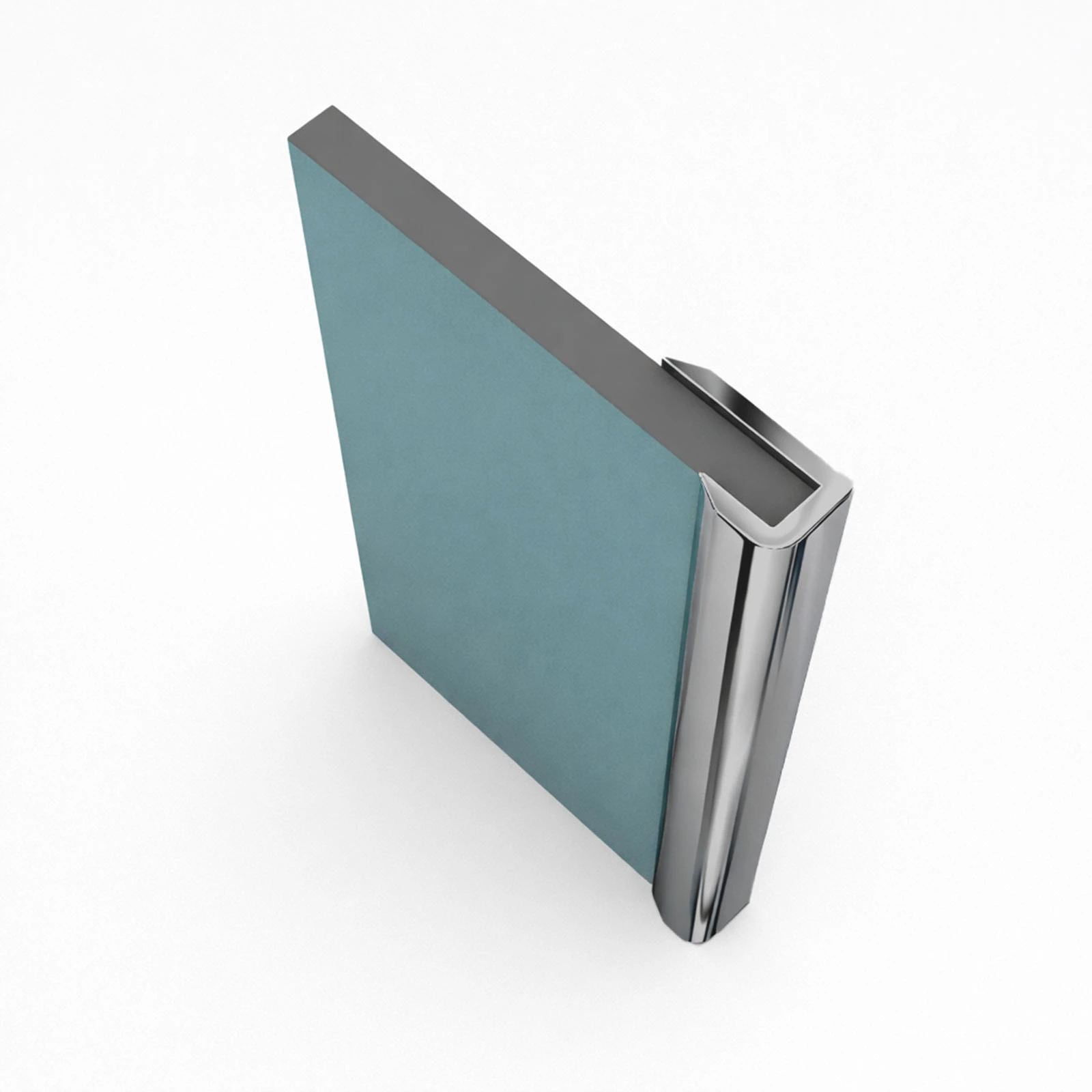 2 profilés muraux de finition en aluminium Chrome H250 cm compatible avec WALL'IT et STONE'IT