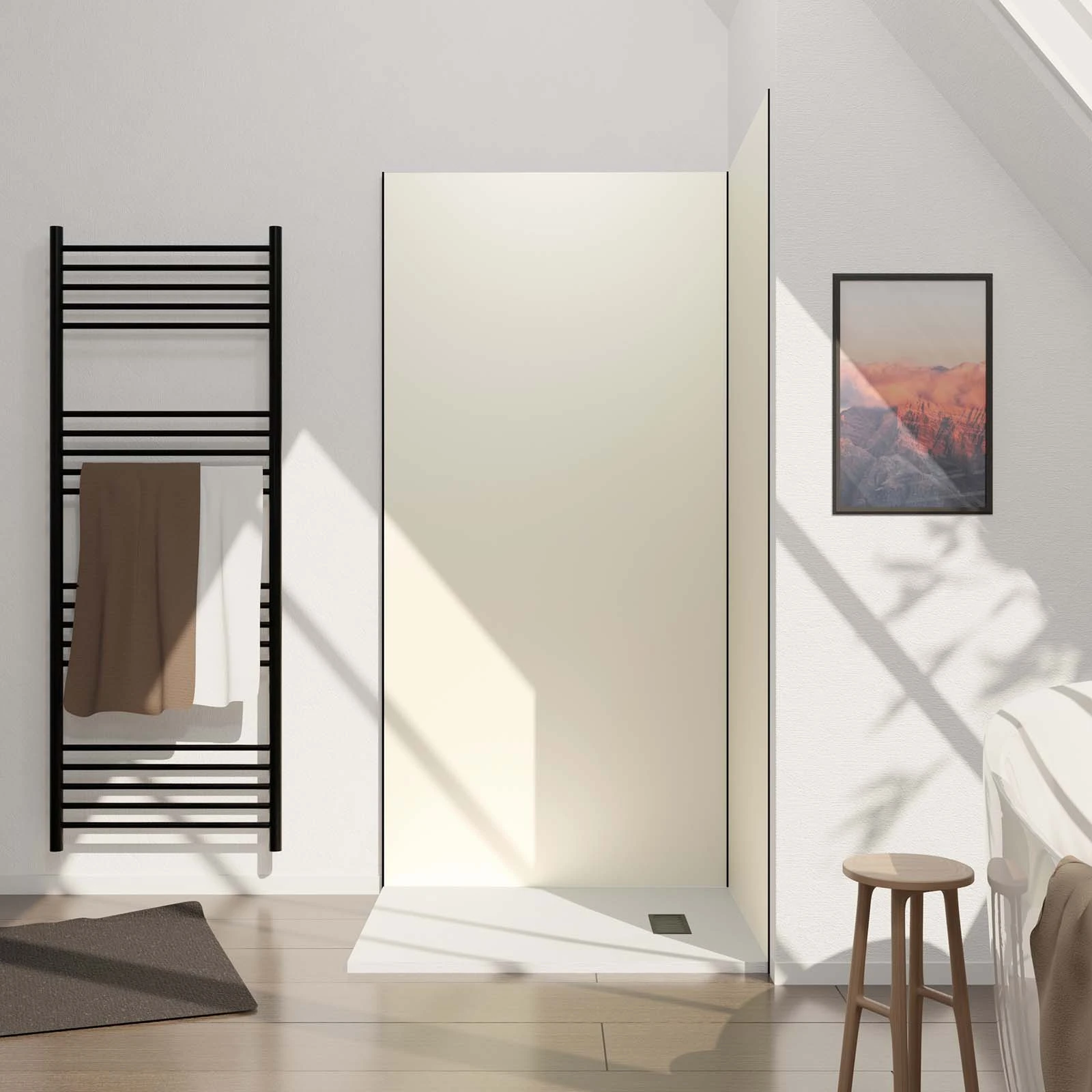 panneau mural douche blanc