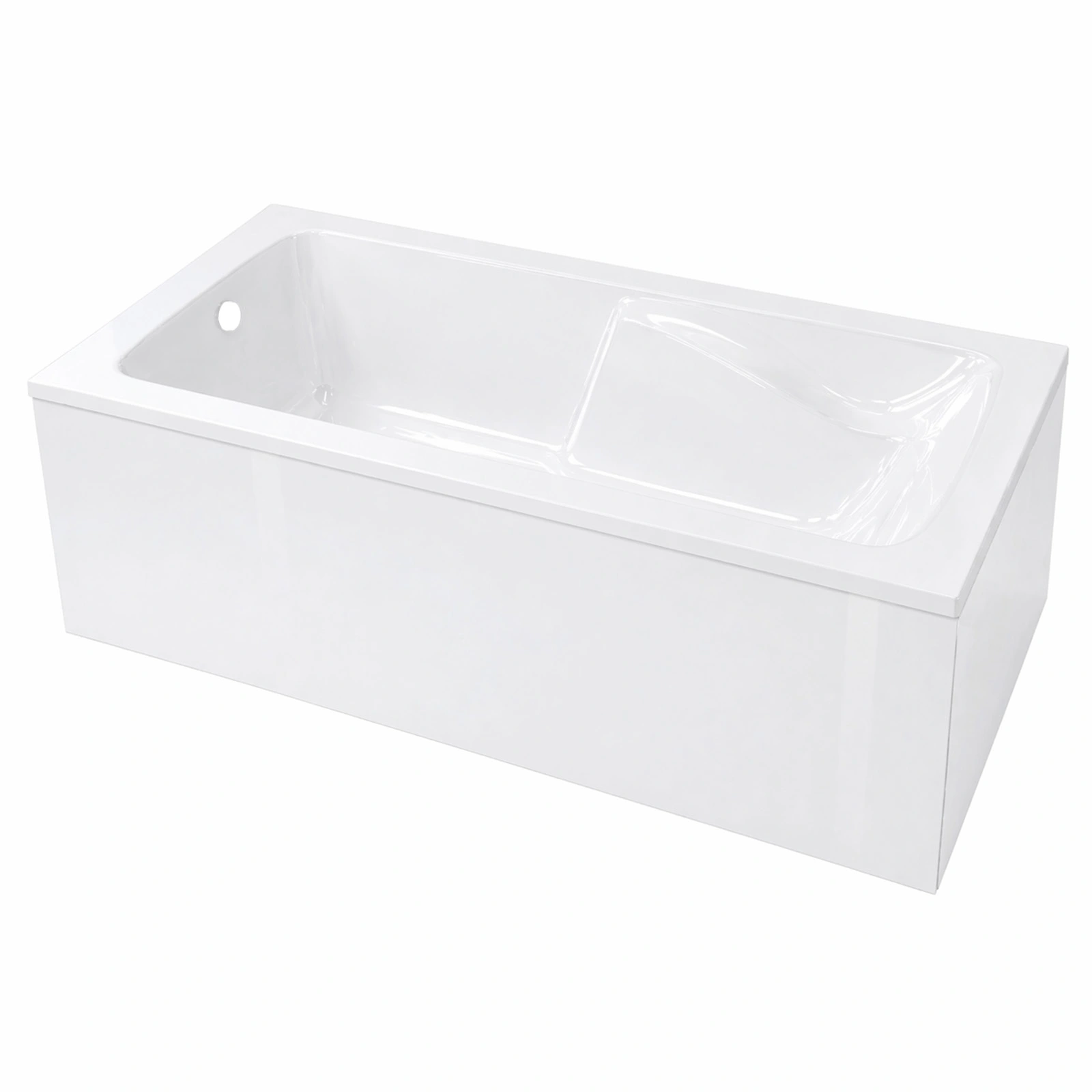 Pack Baignoire 180x80cm avec Zone Douche et Tabliers recoupables de 180 et 80cm Blanc Brillant - MAE