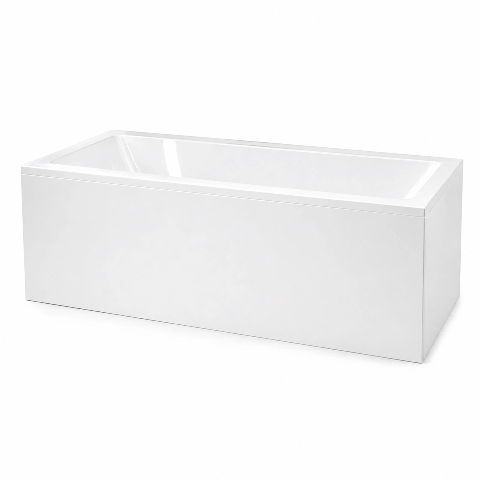 Pack Baignoire 180x80cm et 2 Tabliers recoupables - Blanc Brillant - Marina Square Duo