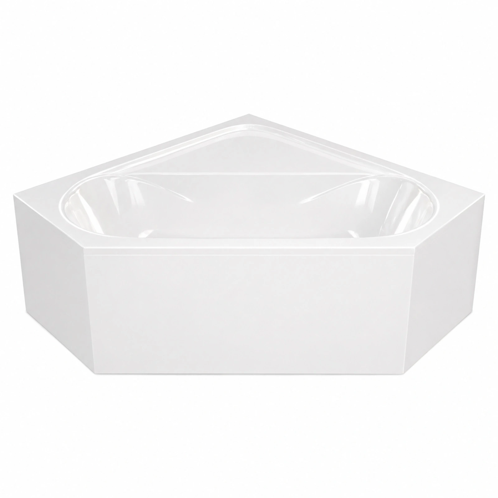 Pack Baignoire d'angle 140x140x54 cm avec Tablier recoupable - Blanc Brillant - MARINA