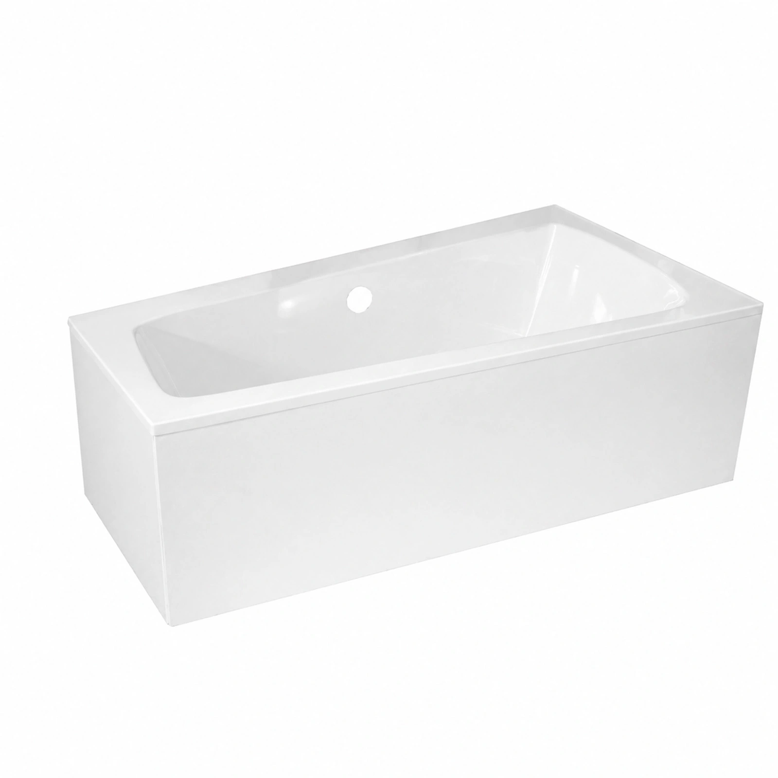 Pack Baignoire Asymétrique Gauche 160x85x54 cm avec Tablier recoupable - Blanc Brillant - MARINA