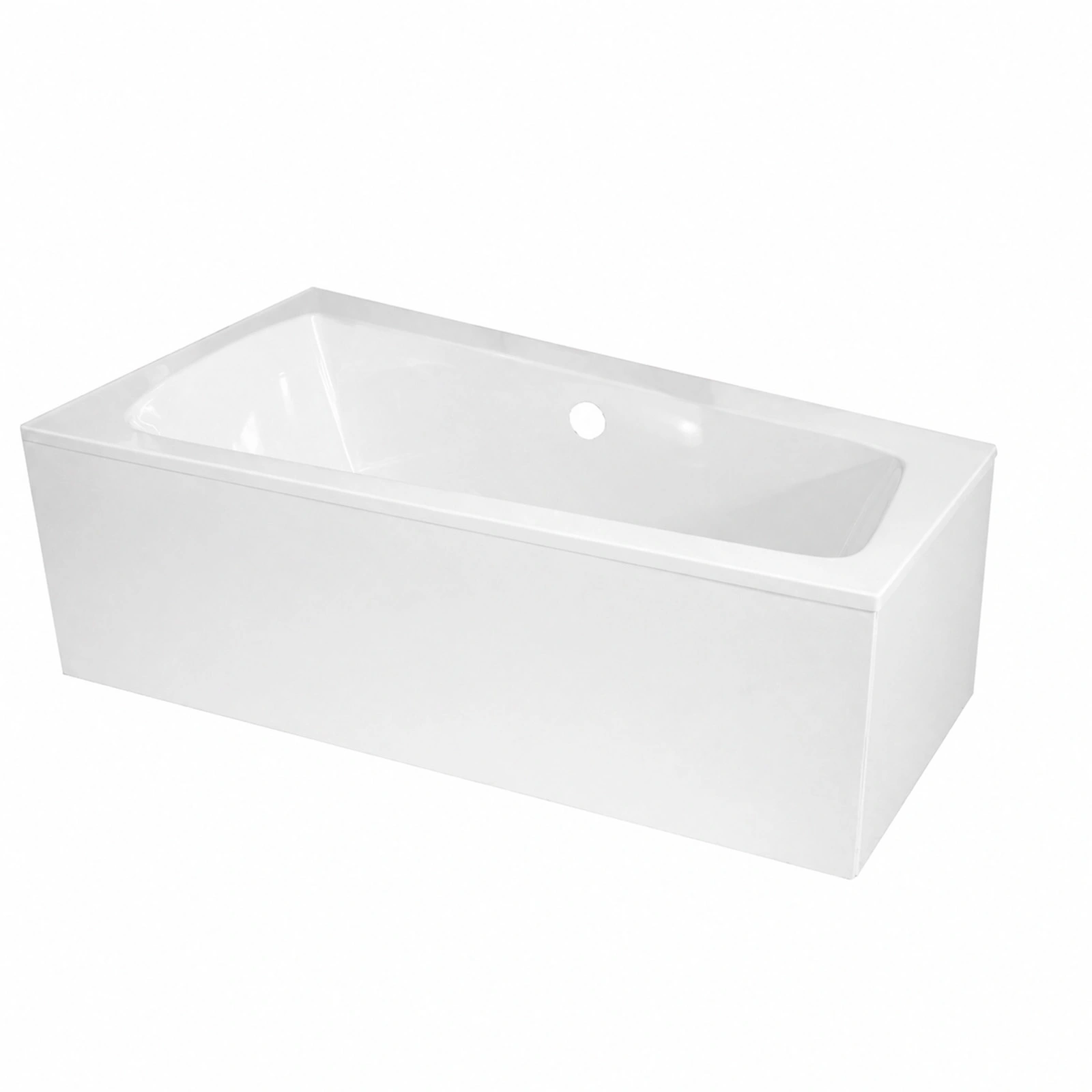 Pack Baignoire Asymétrique Droite 160x85x54 cm avec Tablier recoupable - Blanc Brillant - MARINA