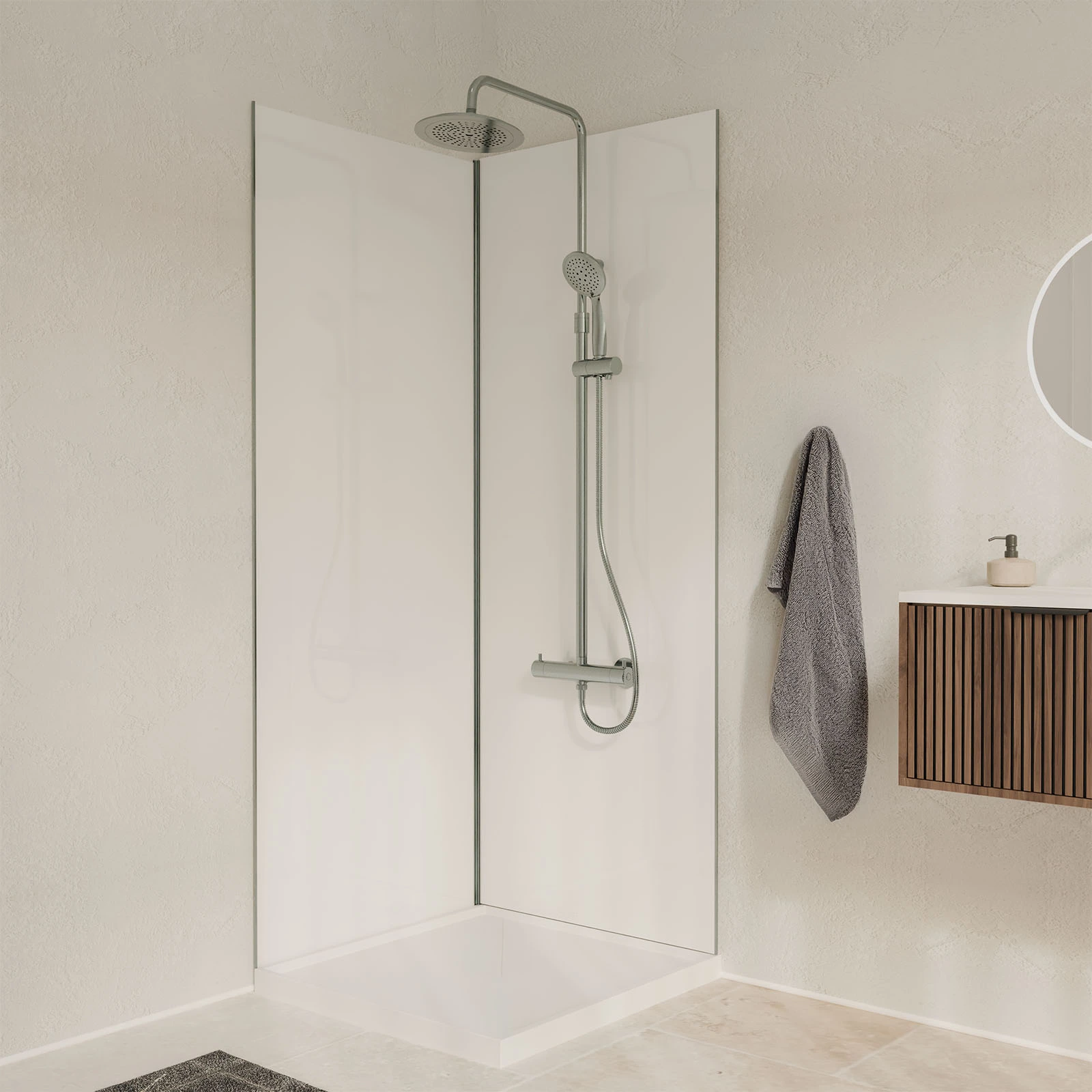 Pack 2 Panneaux Muraux en Aluminium Blanc 90x210cm avec Profilés Chrome - WALL'IT