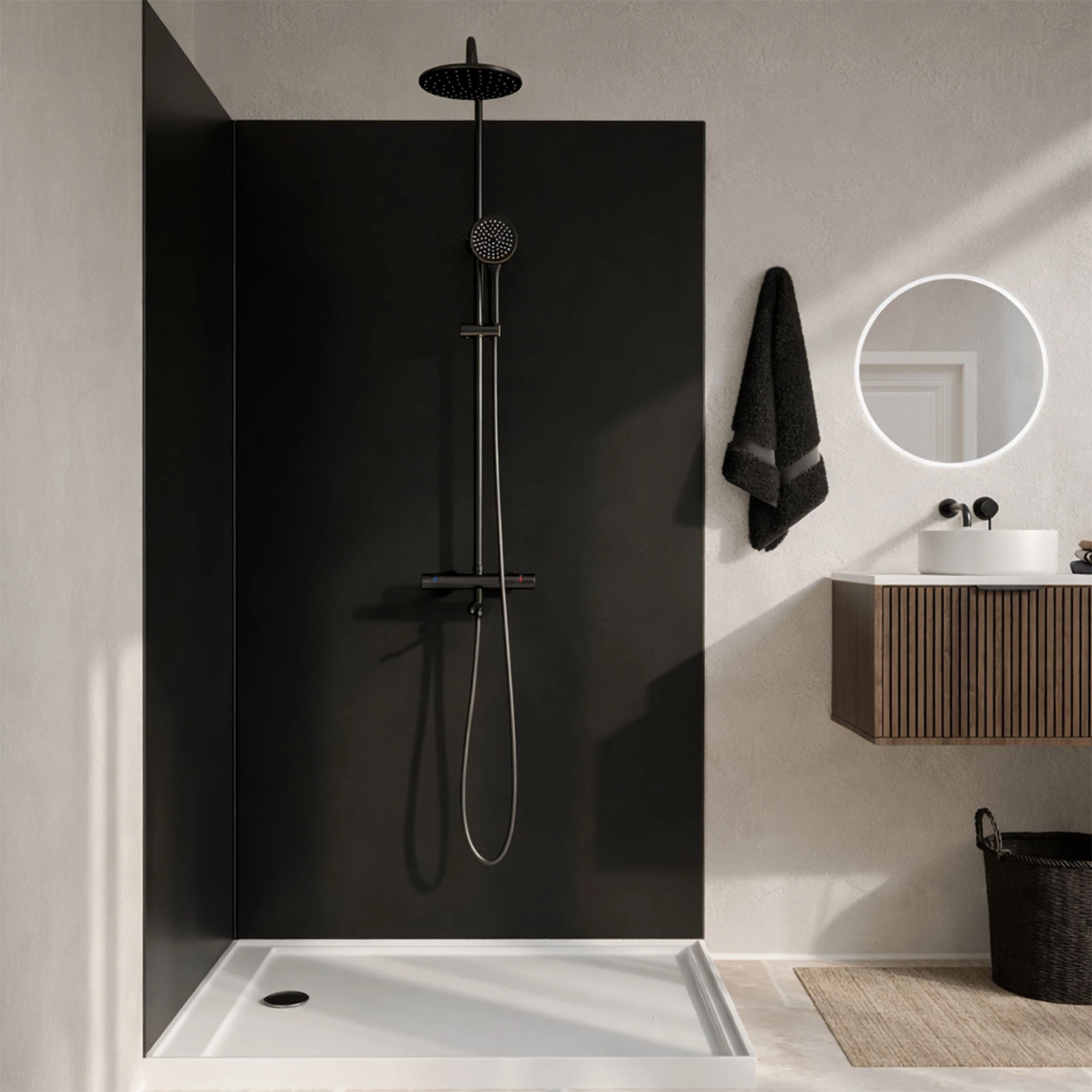 Pack 2 Panneaux Muraux en Aluminium Noir 90+120x210cm + Profilés Noir - WALL'IT