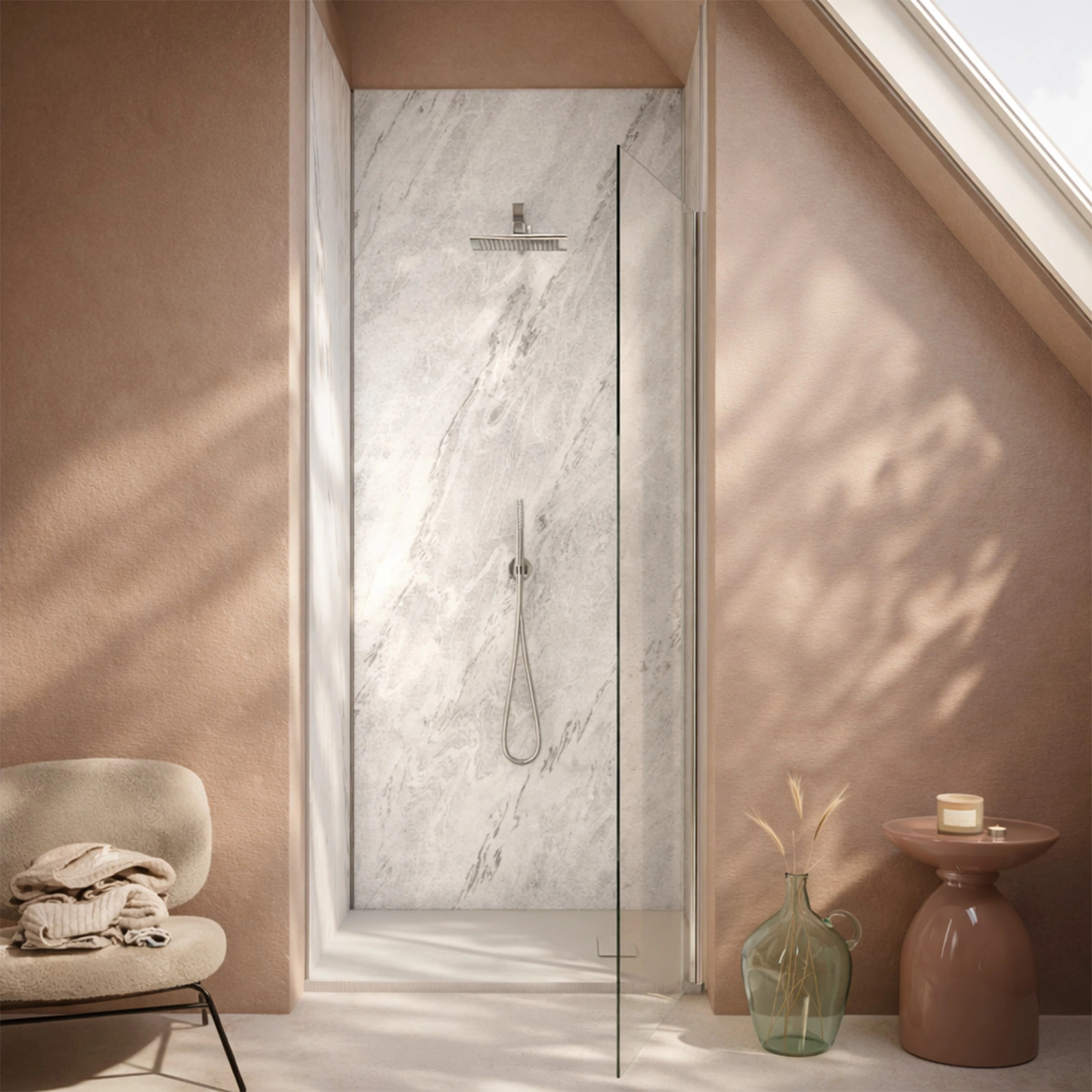 Pack 3 Panneaux Muraux Pierre Artic Storm 90x250 cm + Profilés Chrome - STONE'IT