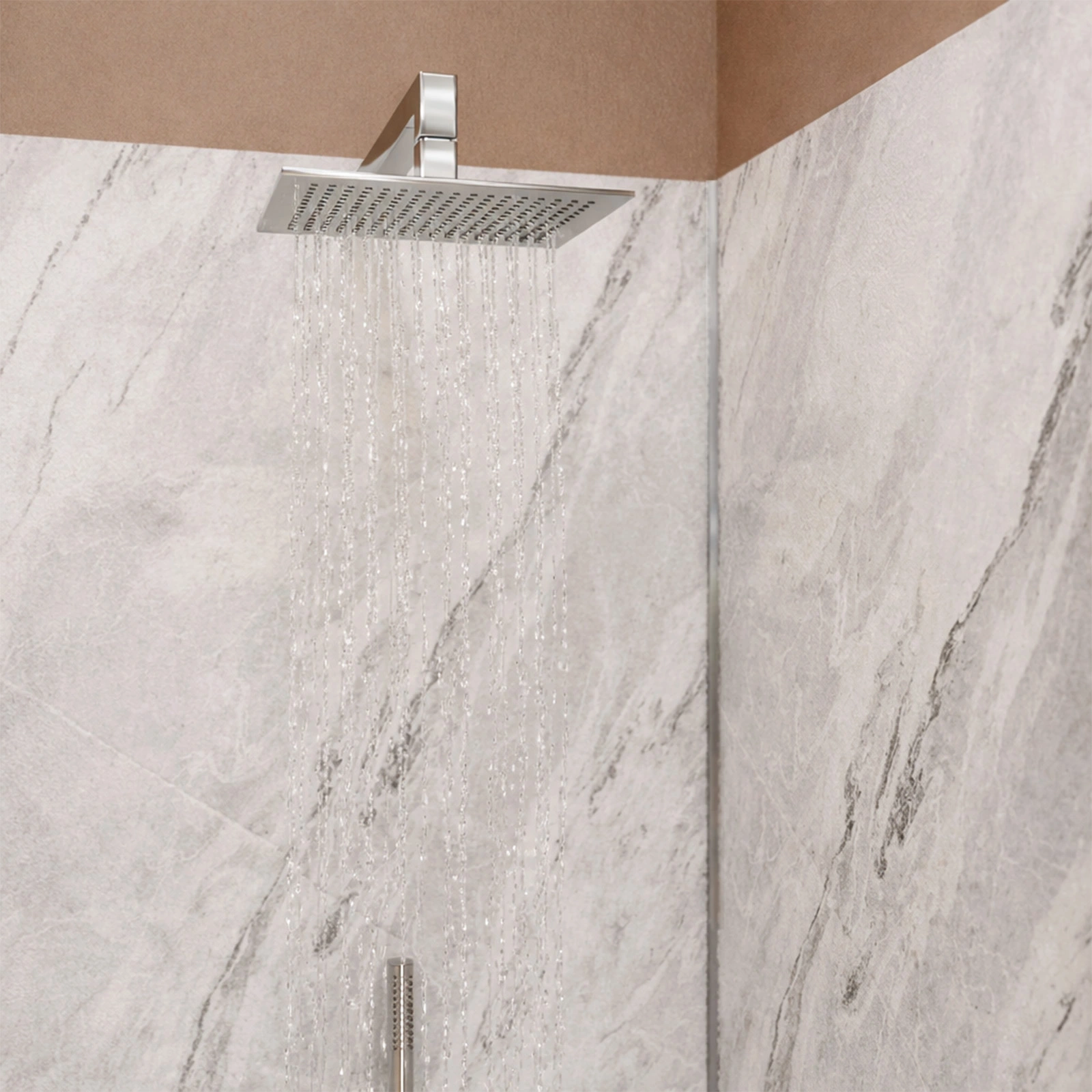 Pack 3 Panneaux Muraux Pierre Artic Storm 90+120+90 Hauteur 250 cm - Profilés Chrome - STONE'IT