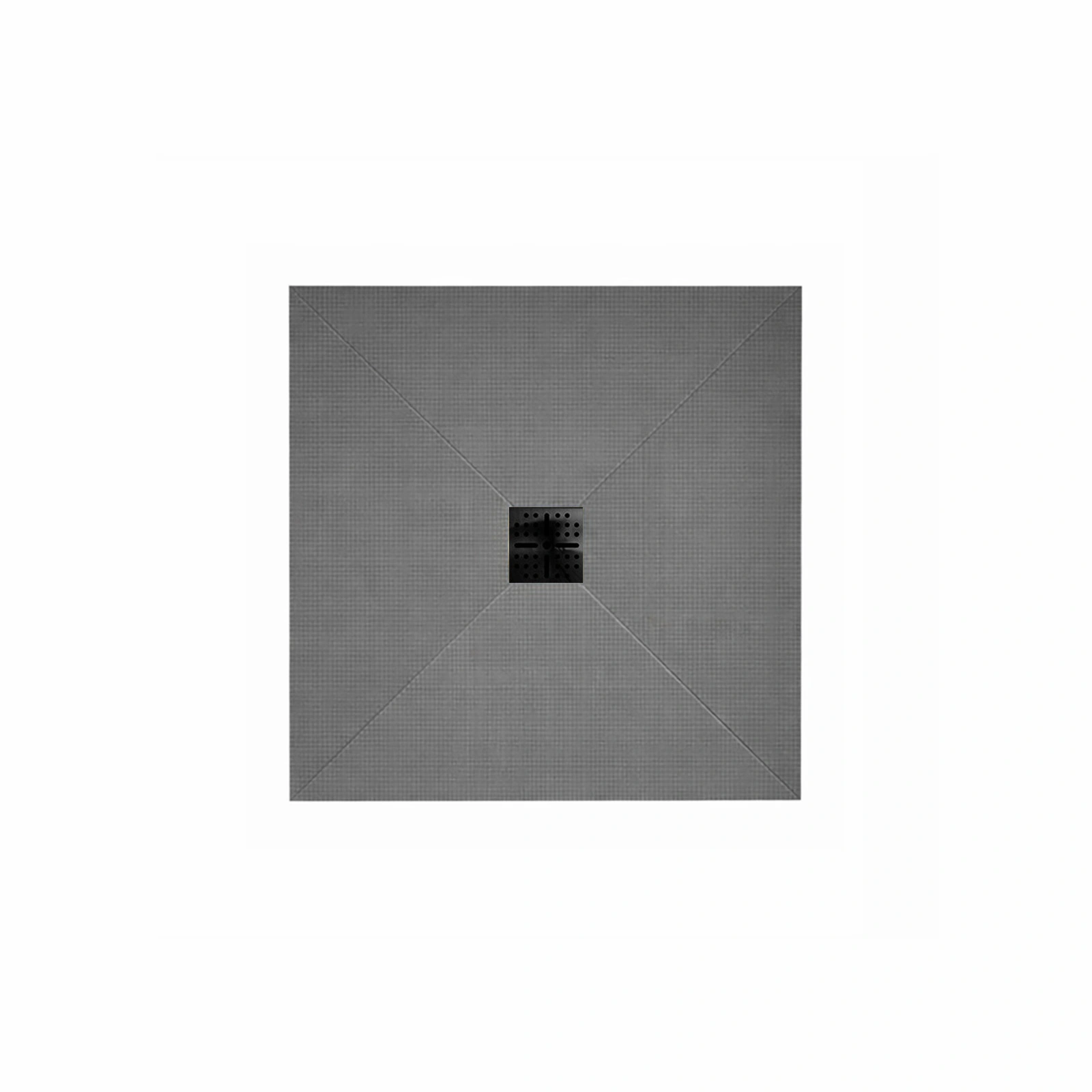 Receveur de Douche à Carreler 90x90 cm avec Bondes à Sortie Horizontale - Grille Noire