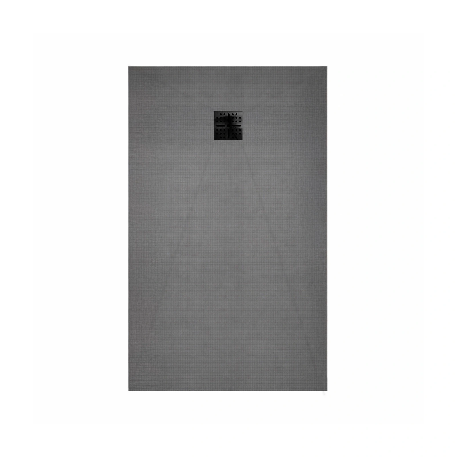 Receveur de Douche à Carreler 160x80cm avec Bonde à Sortie Horizontale - Grille Noire