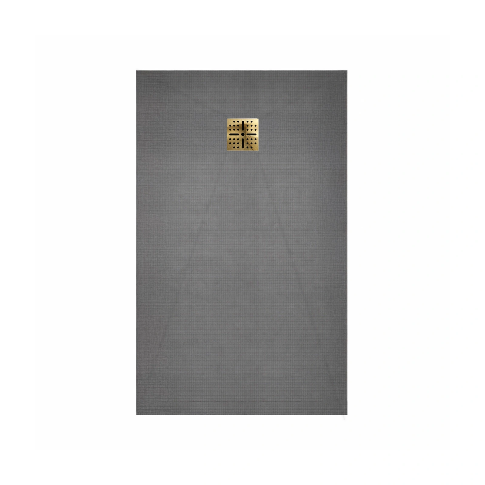 Receveur de Douche à Carreler 120x80cm avec Bonde à Sortie Horizontale - Grille Finition Or Brossé