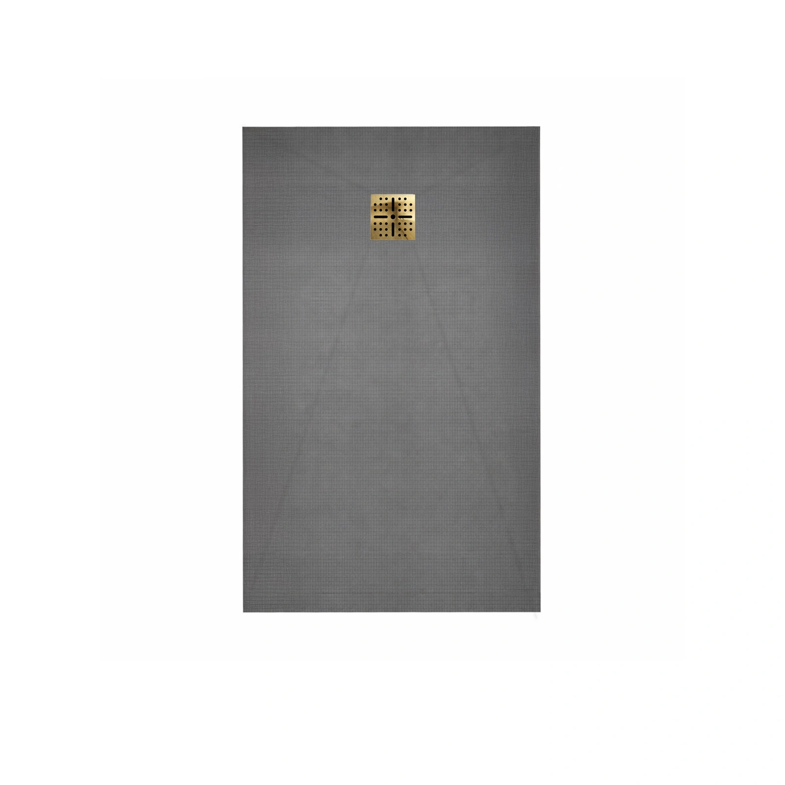 Receveur de Douche à Carreler 140x90cm avec Bonde à Sortie Horizontale - Grille Finition Or Brossé