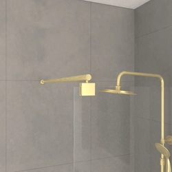 	Paroi de Douche 120x200cm Verre 8mm - Profilé + Barre extensible Finition Or Brossé - FREEDOM 2 GOLD