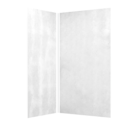 2 Panneaux Muraux Pierre 90+120x210cm 'Snow Pearl' + Profilés d'Angle et de Finition Chromés