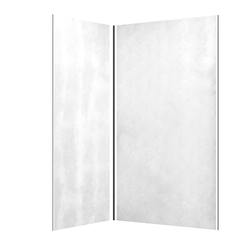 2 Panneaux Muraux Pierre 90+120x210cm 'Snow Pearl' + Profilés d'Angle et de Finition Noirs