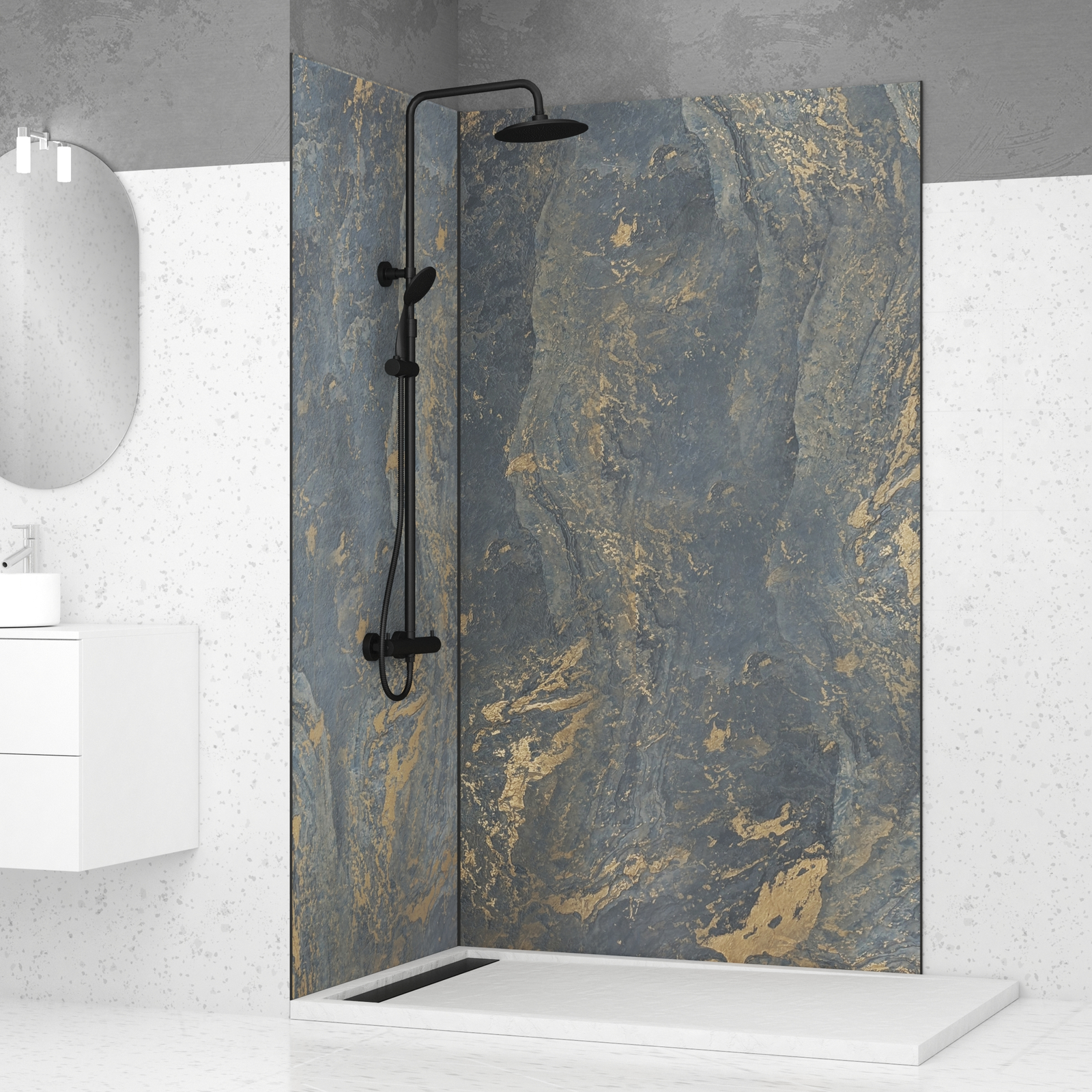2 Panneaux Muraux Pierre 90+120x210cm 'Venus' + Profilés de Jonction et Finition Noirs - STONE'IT 2 Panneaux Muraux Pierre 90+120x210cm 'Venus' + Profilés de Jonction et Finition Noirs - STONE'IT