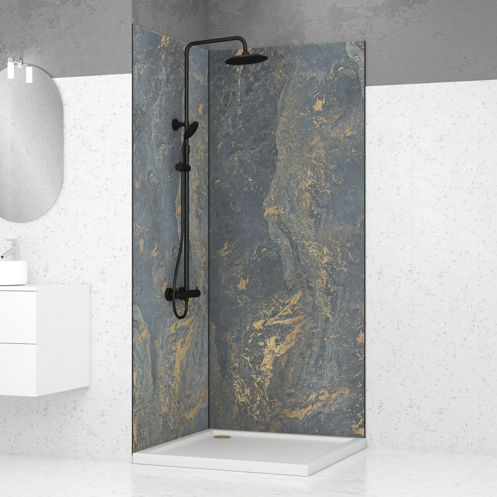 2 Panneaux Muraux Pierre 90x210cm 'Venus' + Profilés de Jonction et Finition Noirs - STONE'IT 2 Panneaux Muraux Pierre 90x210cm 'Venus' + Profilés de Jonction et Finition Noirs - STONE'IT