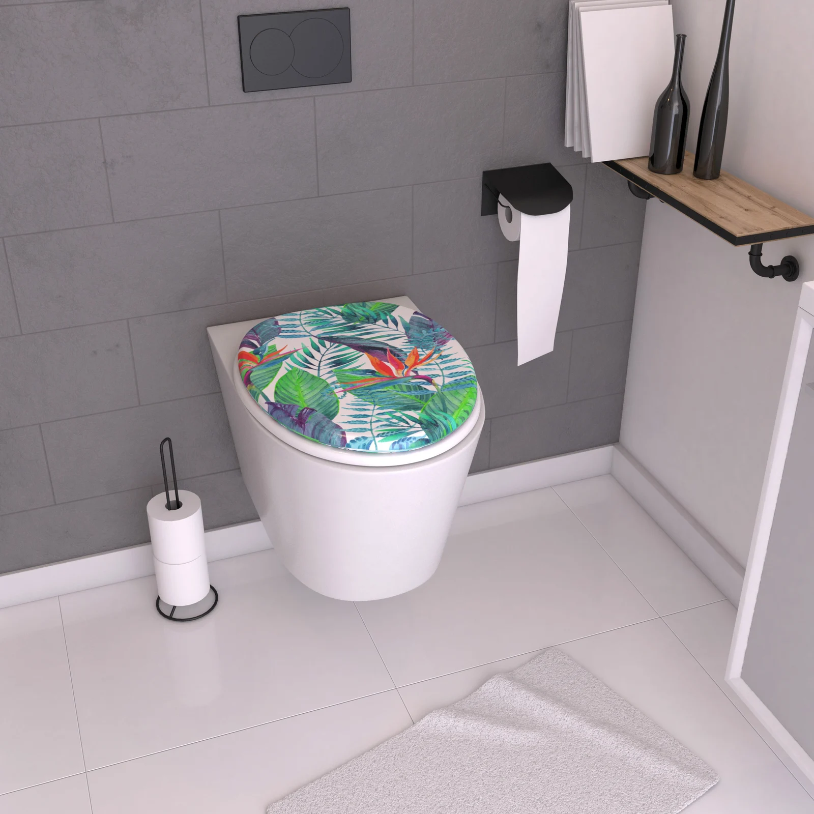 Abattant de toilette universel - Double frein de chute - PP - déclipsable Abattant de toilette universel - Double frein de chute - PP - déclipsable