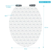 Abattant pour WC à motif - en MDF et charnières en métal double frein de chute - PYRAMID