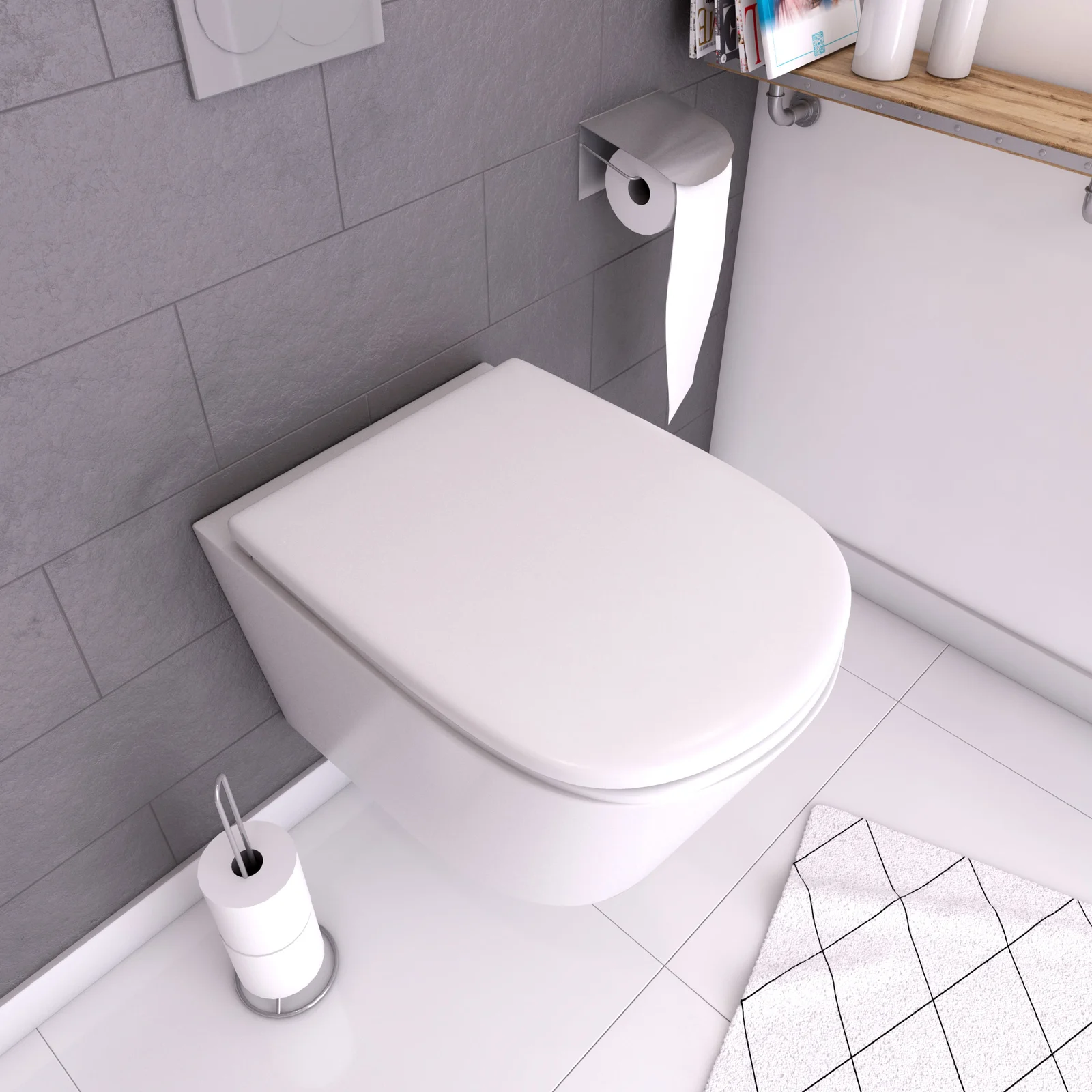 Abattant pour WC blanc - Thermodur et charnières en métal frein de chute - SWEETNESS Abattant pour WC blanc - Thermodur et charnières en métal frein de chute - SWEETNESS