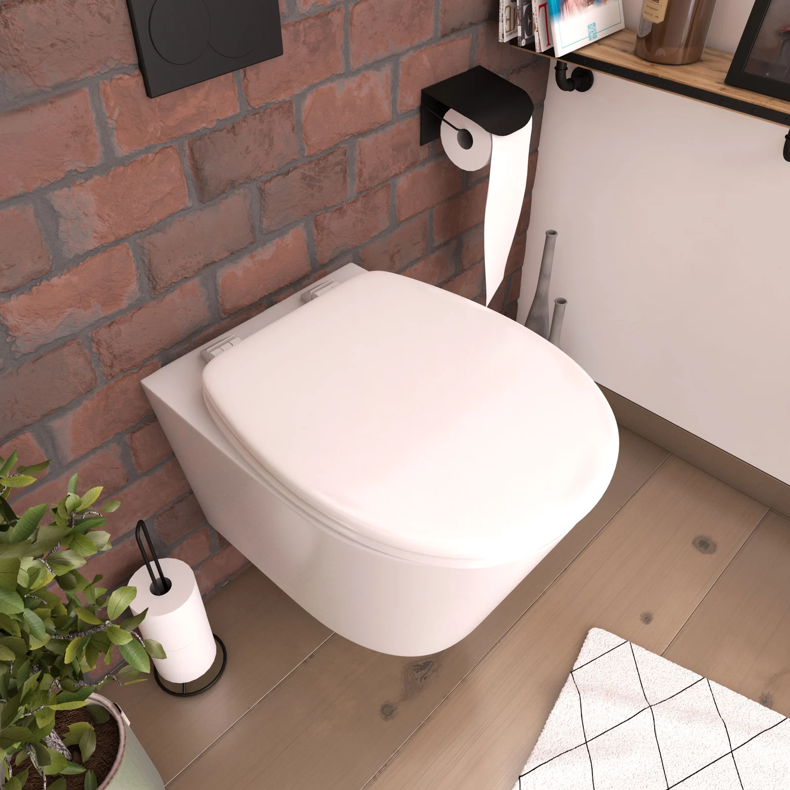 Abattant WC en MDF avec charnieres en plastique Neptune BLANC Aurlane