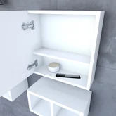 ARMOIRE DE TOILETTE AVEC MIROIR ET PORTE A FERMETURE PROGRESSIVE - PERSONALYZ SQUARE