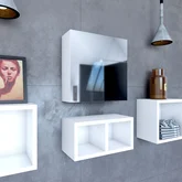ARMOIRE DE TOILETTE AVEC MIROIR ET PORTE A FERMETURE PROGRESSIVE - PERSONALYZ SQUARE