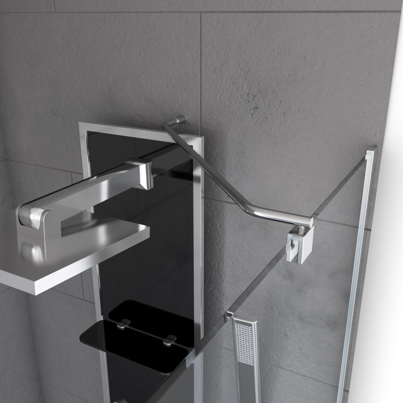 Barre de fixation d'angle pour douche a l'italienne-FREEDOM 2 ANGLE-BARRE DE FIXATION MURALE D'ANGLE