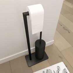 Brosse WC noir mat avec socle - BRUSHY WC 