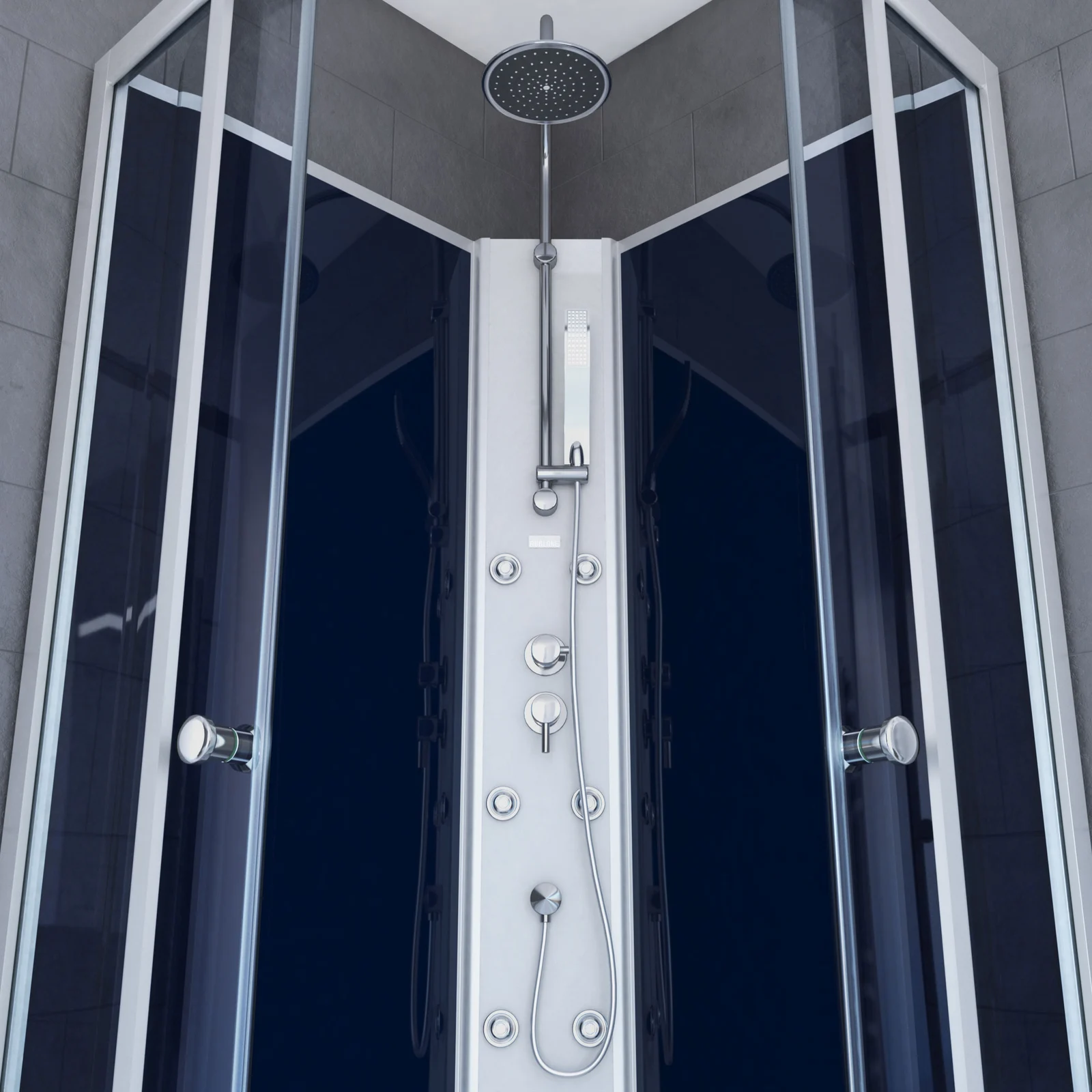 Cabine de douche 1/4 de cercle - 85x85x225cm - NIGHTY