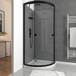 Cabine de douche L.90 x l.115 cm noir, verre transparent, Urban