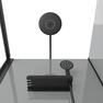Cabine de douche 110x80x215 cm - Fonds Gris Profilés Noir Mat - FOGGY
