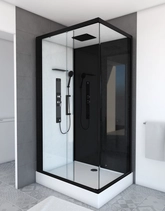 Cabine de douche 110x80x215cm - Verre Trempé - Mitigeur Chrome - DUALITY RECTANGLE