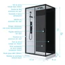 Cabine de douche 110x80x215cm - Verre Trempé - Mitigeur Noir - DUALITY RECTANGLE