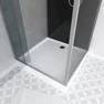 Cabine de douche  90x90cm carrée porte pivotante - avec bande effet miroir - SQUARE STRIPE