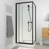 Cabine de douche carr?e 80x80x200 cm - Porte pivotante - Fonds Blancs & Profil?s Noir Mat
