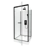 Cabine de douche carrée 70x70x225cm - extra blanc et profilé noir mat - LUNAR SQUARE 70