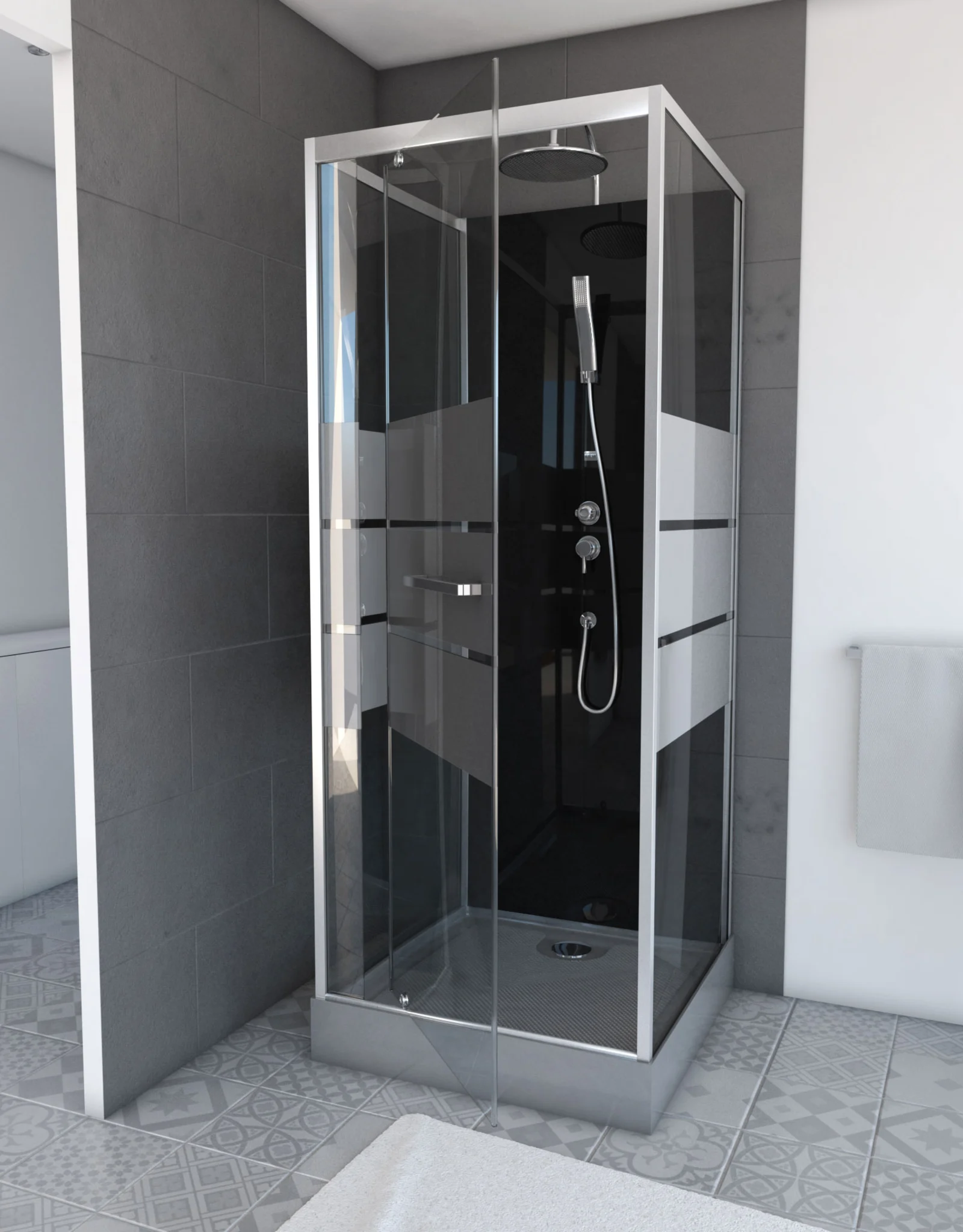 Cabine de douche carrée 70x70x225cm - SCRATCHY 70