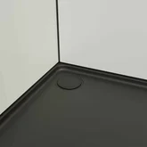 Cabine de douche carrée 80x80x200 cm - Porte pivotante - Fonds Blancs, Receveur et Profilés Noir Mat