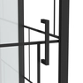 Cabine de douche Carrée 80x80x213 cm - Porte pivotante - Fond Blanc et Profilés Noir Mat - RUBIQ