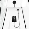 Cabine de douche carrée 90x90x230cm - extra blanc et profilé noir mat - LUNAR SQUARE 90