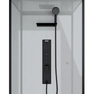 Cabine de douche Hydromassante 110x80x215 cm - Fond Gris et Profilés Noir Mat - GREY STYLE