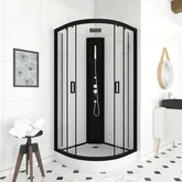 Cabine de douche LIFT UP BLACK 1/4 de cercle 85x85x210cm