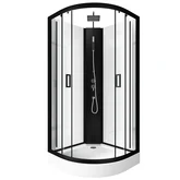 Cabine de douche LIFT UP BLACK 1/4 de cercle 85x85x210cm