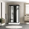 Cabine de douche rectangle 115x90x218 cm - Fonction HAMMAM, Jets Hydromassants, Led et Bluetooth