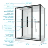 Cabine de douche RECTANGLE 160x85x217cm - FACTORY 2 XXL