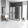 Cabine de douche rectangle 170x90x207.5cm blanche avec profile noir mat receveur plat - INFINITY LOW
