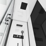 Cabine de douche rectangle 170x90x215cm- blanche avec profile noir mat a receveur haut INFINITY HIGH